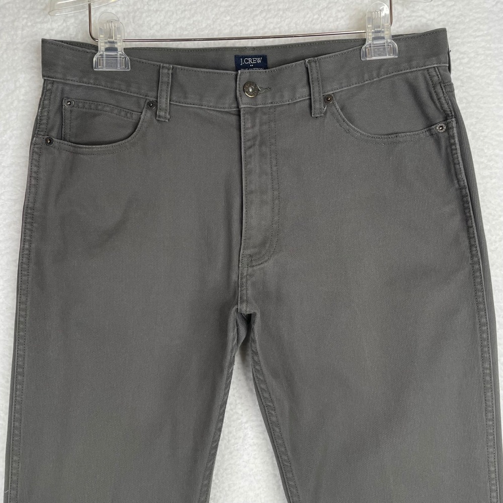 J.Crew The Sutton Mens Gray 100% Cotton 5-Pocket Straight Leg Pants 32x32